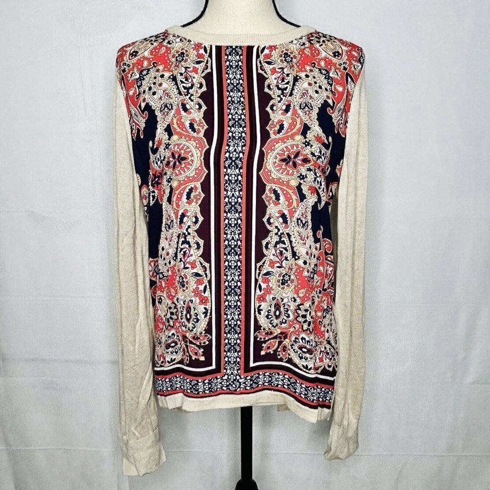Stitch Fix MARKET & SPRUCE Lightweight Knit Top Envelope Back Paisley Size M